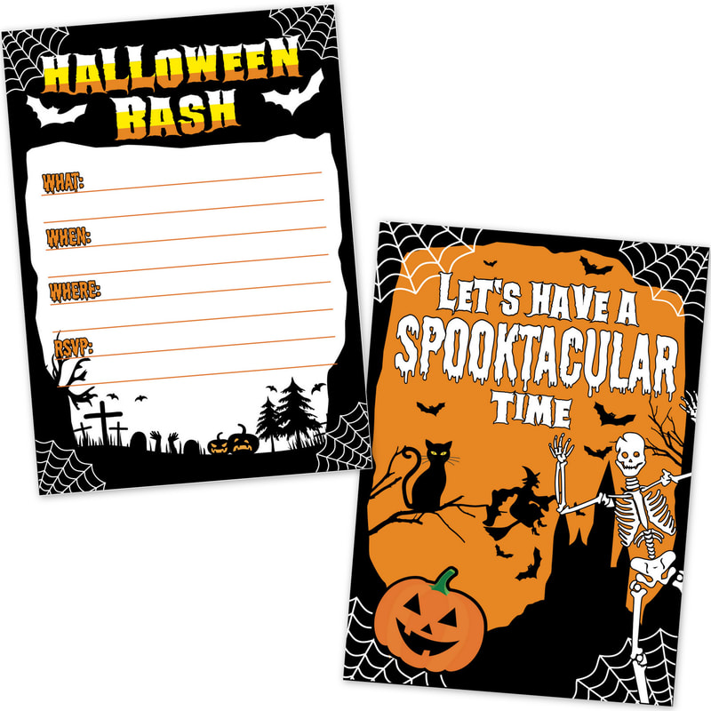 Halloween Party Invitations - Fill in the Blank Halloween Bash Invites