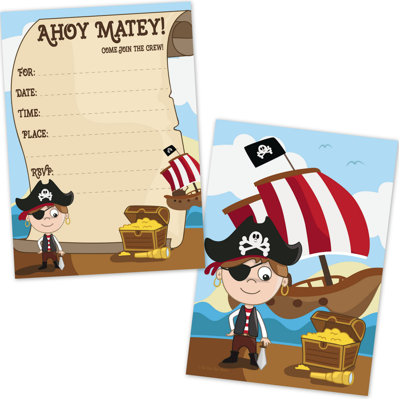 Pirate Birthday Party Invitations for Boys