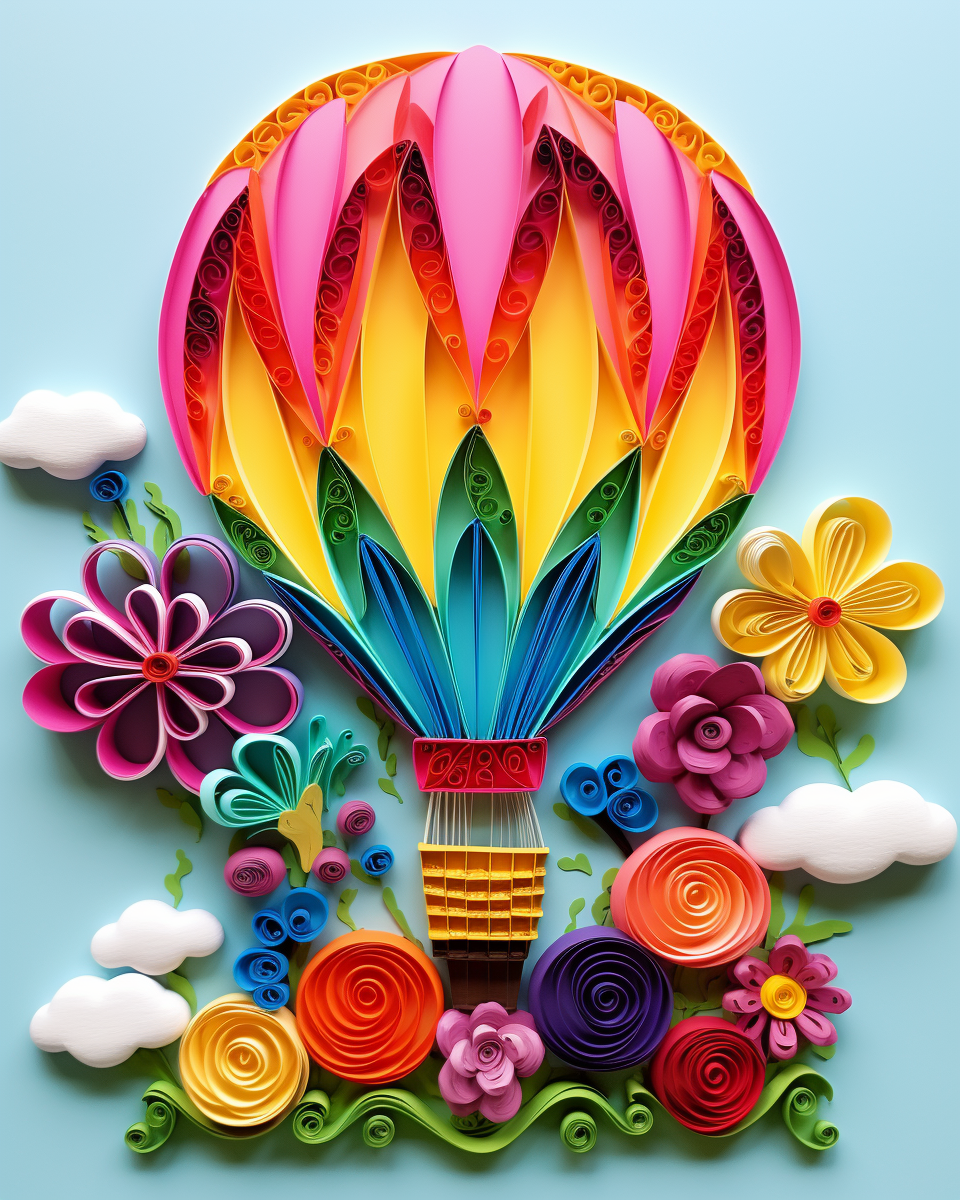 Hot Air Balloon Paper Quilling Art