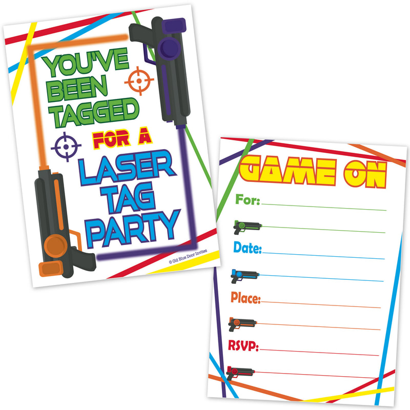 Laser Tag Birthday Party Invitations for Kids