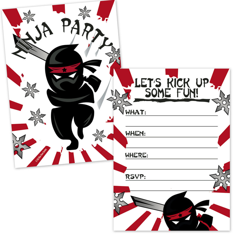 Ninja Birthday Party Invitations